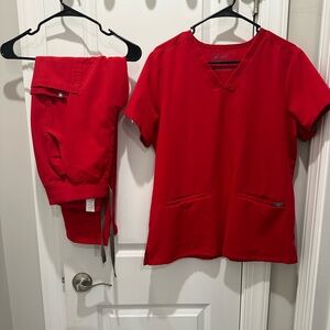 Figs Winning Red Scrub Set